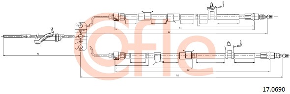 Linka hamulca ręcznego COFLE 92.17.0690