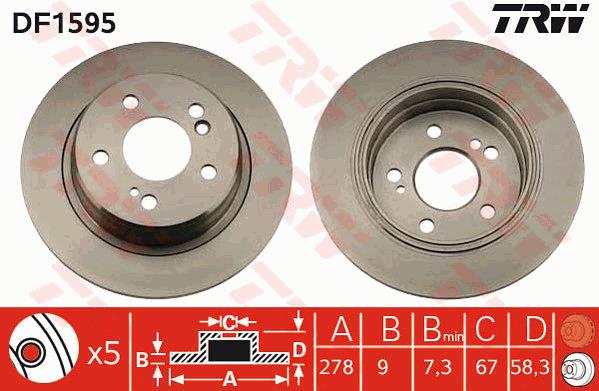 Tarcza hamulcowa TRW DF1595