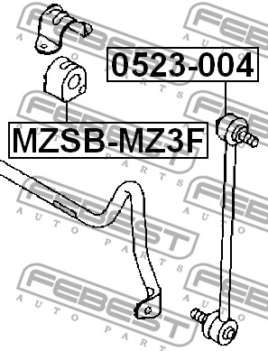 Guma stabilizatora FEBEST MZSB-MZ3F