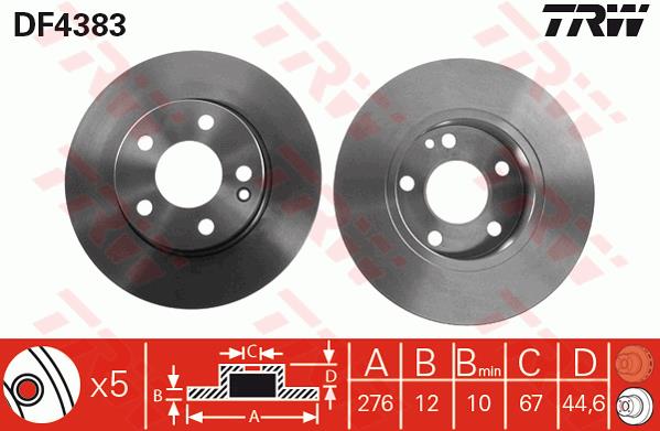 Tarcza hamulcowa TRW DF4383