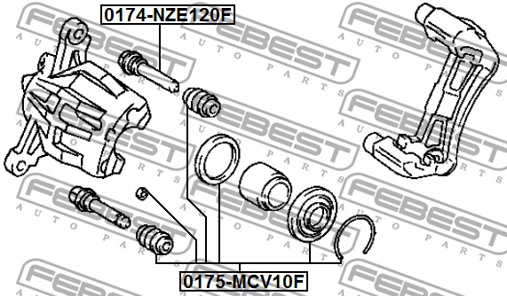 Zestaw naprawczy zacisku hamulcowego FEBEST 0175-MCV10F