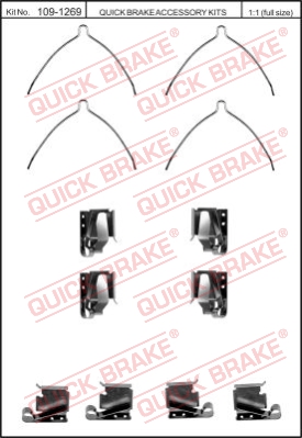 Zestaw akcesoriów montażowych  klocków hamulcowych QUICK BRAKE 109-1269