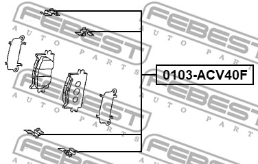 Zestaw akcesoriów montażowych  klocków hamulcowych FEBEST 0103-ACV40F