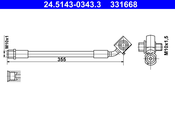 Przewód hamulcowy elastyczny ATE 24.5143-0343.3