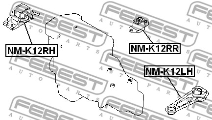 Poduszka silnika FEBEST NM-K12RH