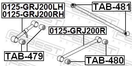 Wahacz, zawieszenie koła FEBEST 0125-GRJ200R