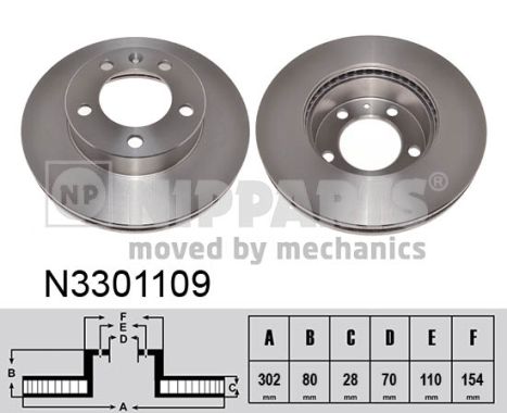 Tarcza hamulcowa NIPPARTS N3301109