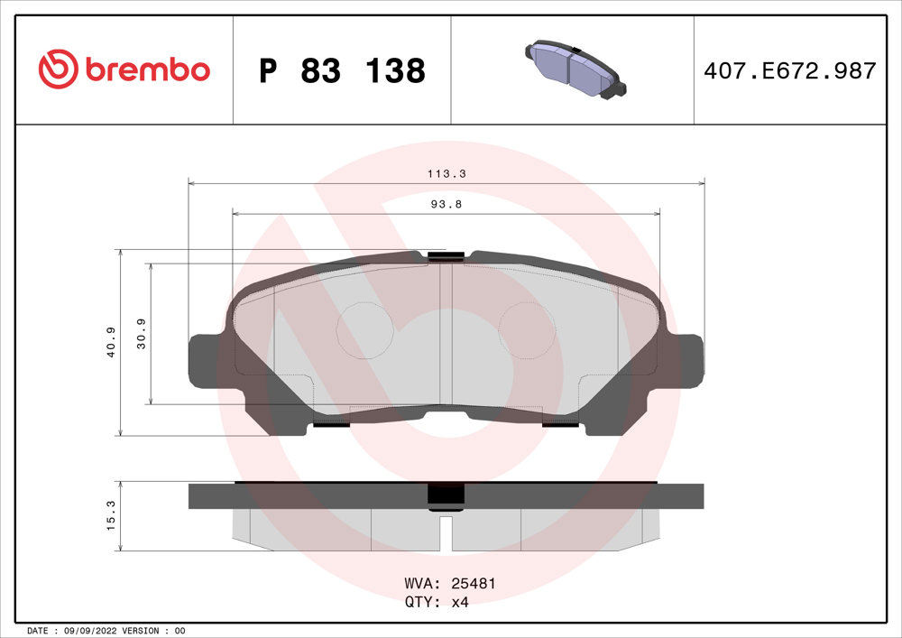 Klocki hamulcowe BREMBO P 83 138