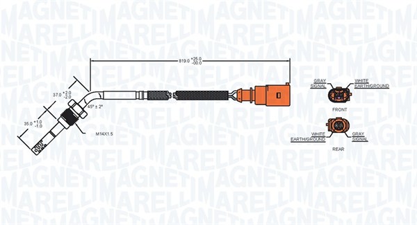 Czujnik  temperatury spalin MAGNETI MARELLI 172000053010