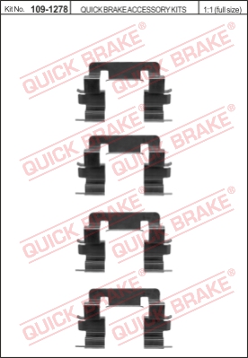 Zestaw akcesoriów montażowych  klocków hamulcowych QUICK BRAKE 109-1278