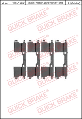 Zestaw akcesoriów montażowych  klocków hamulcowych QUICK BRAKE 109-1762
