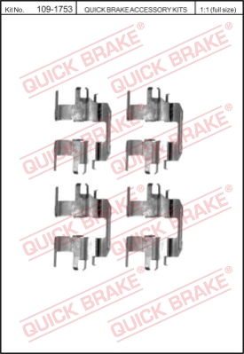 Zestaw akcesoriów montażowych  klocków hamulcowych QUICK BRAKE 109-1753