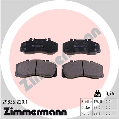 Klocki hamulcowe ZIMMERMANN 29835.220.1