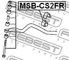 Guma stabilizatora FEBEST MSB-CS2FR