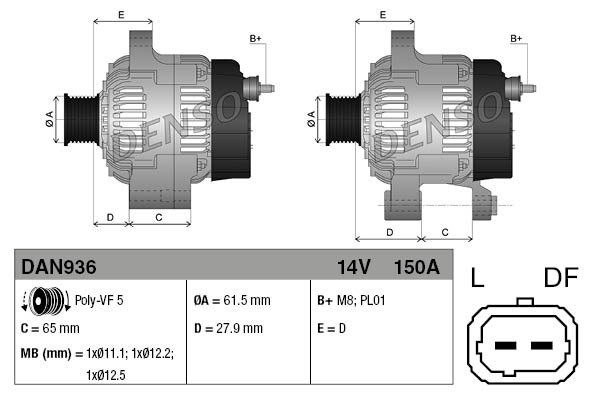 Alternator DENSO DAN936