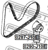 Napinacz paska osprzętu FEBEST 0290-J10E
