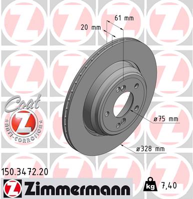 Tarcza hamulcowa ZIMMERMANN 150.3472.20