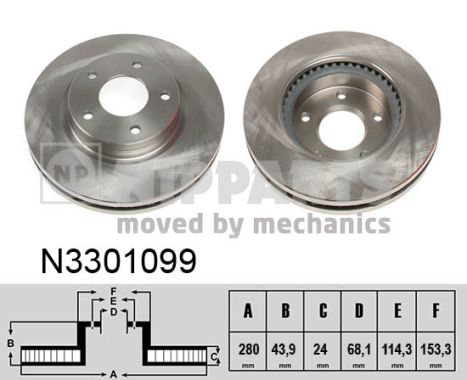Tarcza hamulcowa NIPPARTS N3301099