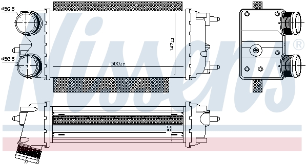 Chłodnica powietrza intercooler NISSENS 96357