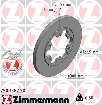 Tarcza hamulcowa ZIMMERMANN 250.1382.20
