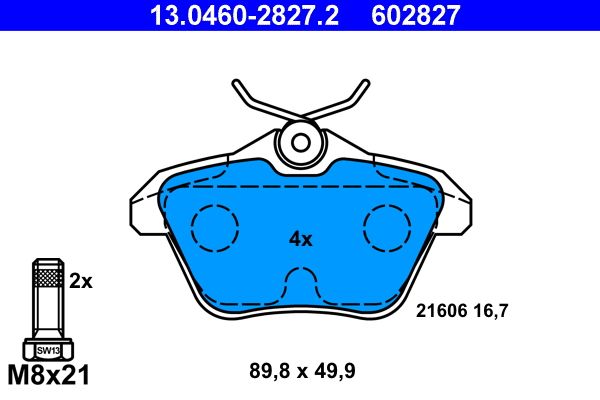 Klocki hamulcowe ATE 13.0460-2827.2