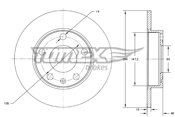 Tarcza hamulcowa TOMEX BRAKES TX 73-72