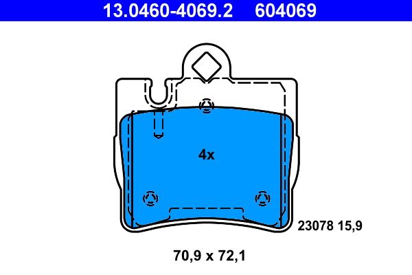Klocki hamulcowe ATE 13.0460-4069.2