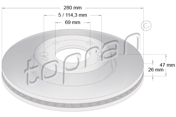 Tarcza hamulcowa TOPRAN 820 376