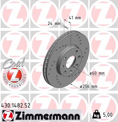 Tarcza hamulcowa ZIMMERMANN 430.1482.52