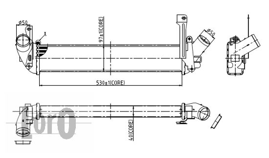 Chłodnica powietrza intercooler ABAKUS 035-018-0001