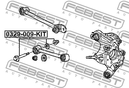 śruba do regulacji pochylenia koła FEBEST 0329-009-KIT