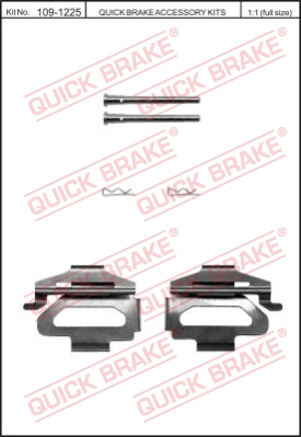 Zestaw akcesoriów montażowych  klocków hamulcowych QUICK BRAKE 109-1225