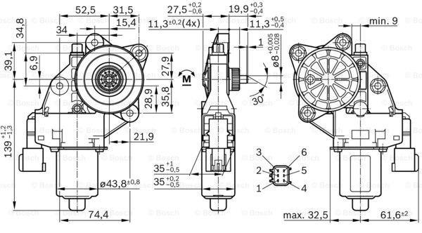 Silnik elektryczny podnośnika szyby BOSCH 0 130 822 492