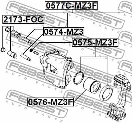 Tłoczek zacisku hamulcowego FEBEST 0576-MZ3F