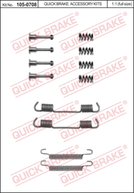 Zestaw montażowy szczęk hamulcowych QUICK BRAKE 105-0708