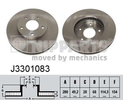 Tarcza hamulcowa NIPPARTS J3301083