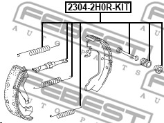 Zestaw montażowy szczęk hamulcowych FEBEST 2304-2H0R-KIT