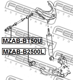 Tuleja wahacza FEBEST MZAB-BT50U