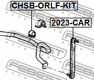 Guma stabilizatora FEBEST CHSB-ORLF-KIT