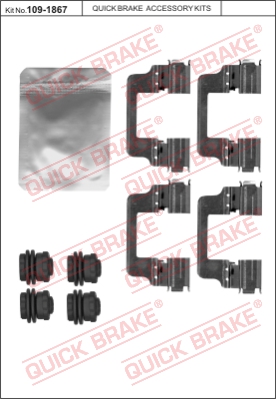Zestaw akcesoriów montażowych  klocków hamulcowych QUICK BRAKE 109-1867
