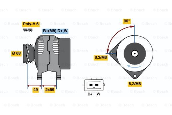 Alternator BOSCH 0 986 040 360