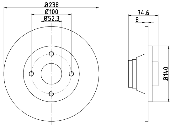 Tarcza hamulcowa HELLA 8DD 355 105-271