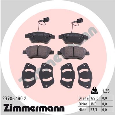 Klocki hamulcowe ZIMMERMANN 23706.180.2