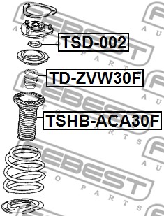 Dystans gumowy FEBEST TD-ZVW30F