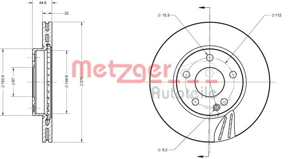 Tarcza hamulcowa METZGER 6110141