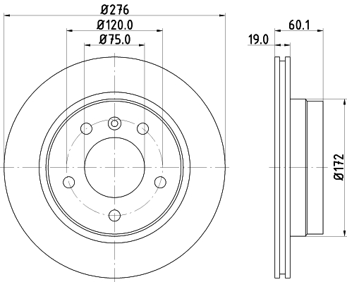 Tarcza hamulcowa HELLA 8DD 355 127-181