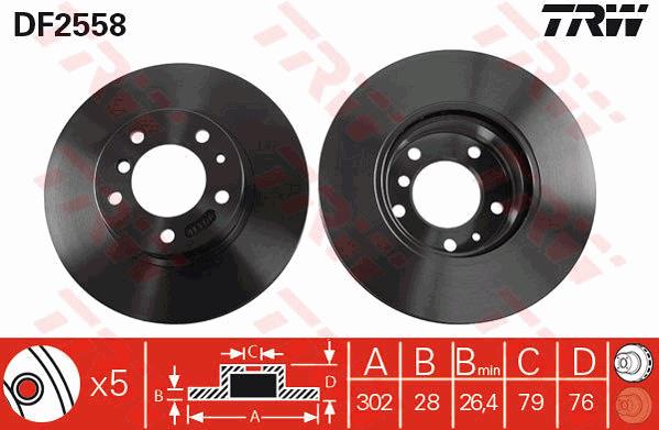 Tarcza hamulcowa TRW DF2558