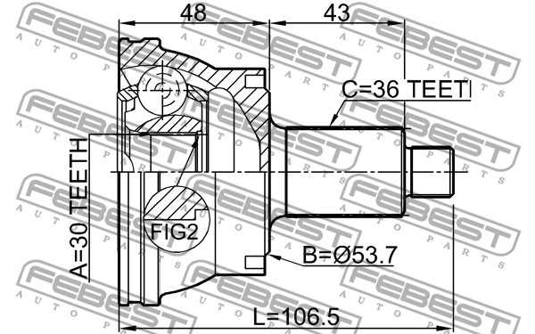 Przegub FEBEST 2310-036