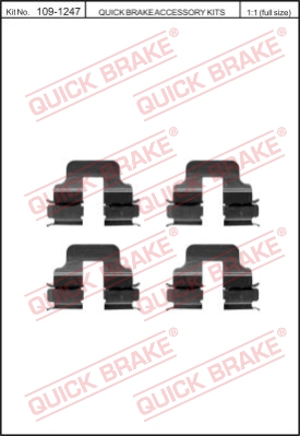 Zestaw akcesoriów montażowych  klocków hamulcowych QUICK BRAKE 109-1247