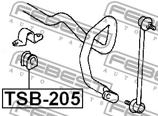 Guma stabilizatora FEBEST TSB-205